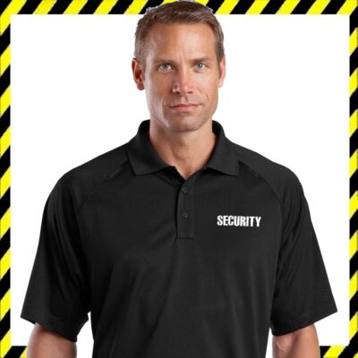 Biztonsági Őr póló SECURITY póló galléros fekete